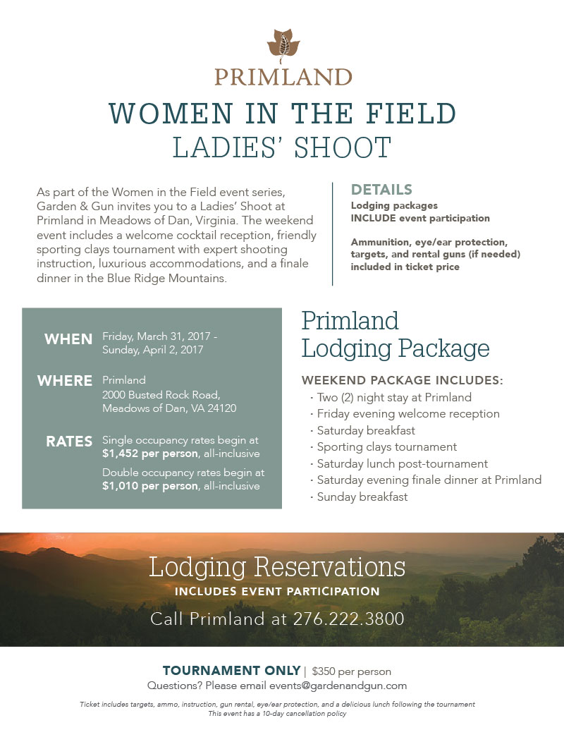 Primland: Ladies' Shoot Flyer