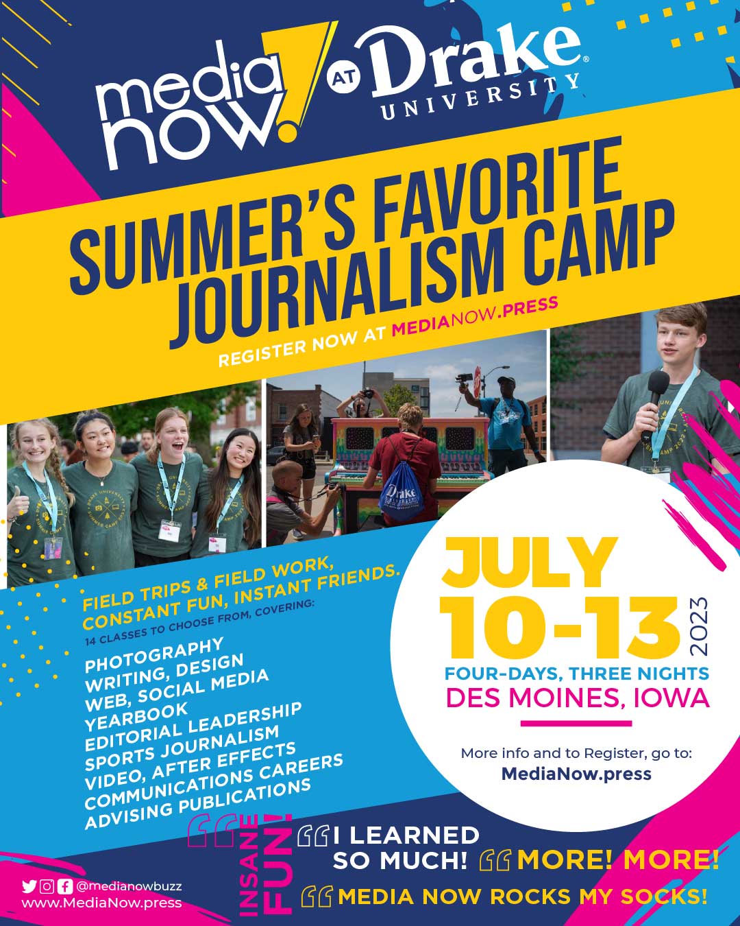 Media Now 2023 Promotional Camp Flyer