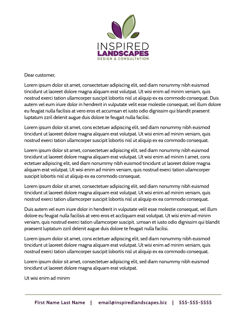Inspired Landscapes Letterhead