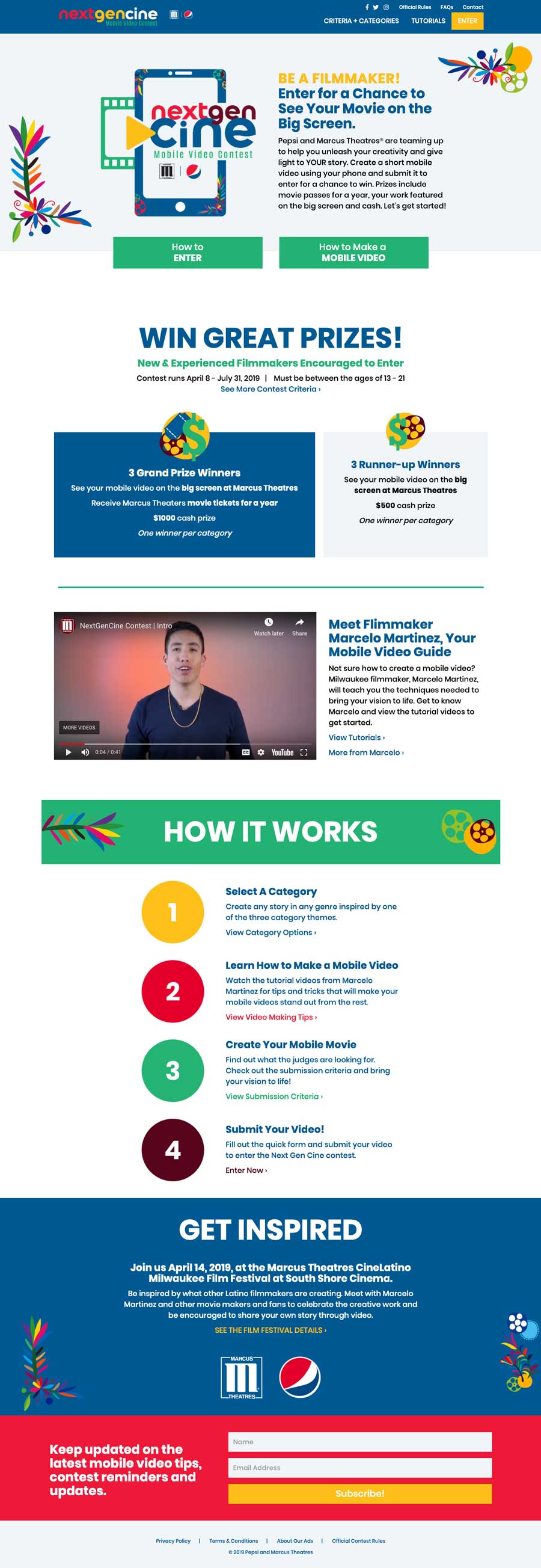 Next Gen Cine Mobile Video Contest Website