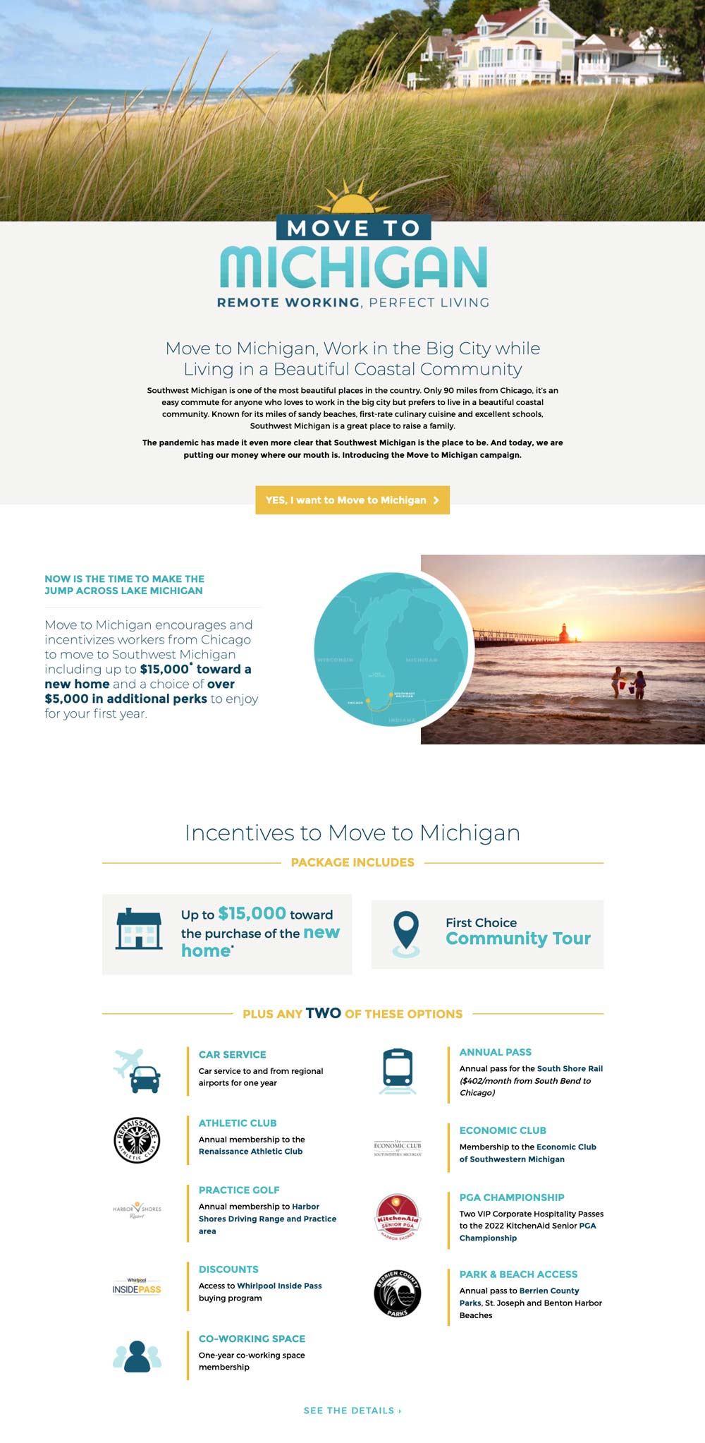 Cornerstone Alliance - Move to Michigan Landing Page