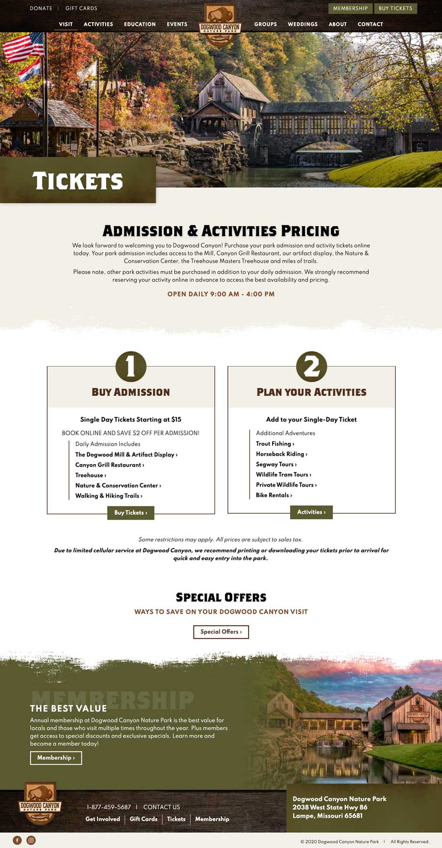 Dogwood Canyon Nature Park Tickets