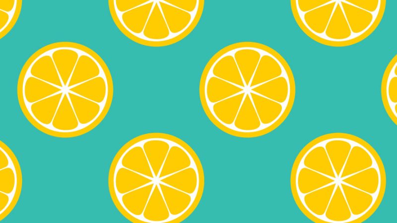 lemon pattern on a teal background