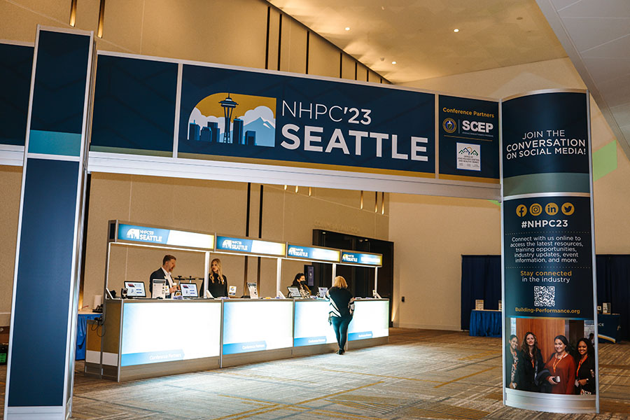 Trade show entrance archway at BPA's 2023 national conference