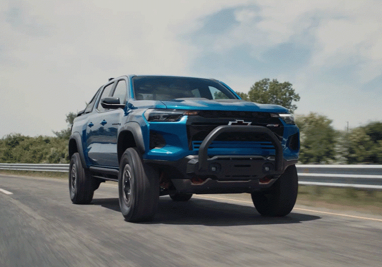 Blue chevy pick up truck