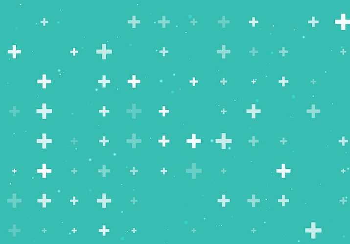 Turquoise background with lots of plus signs